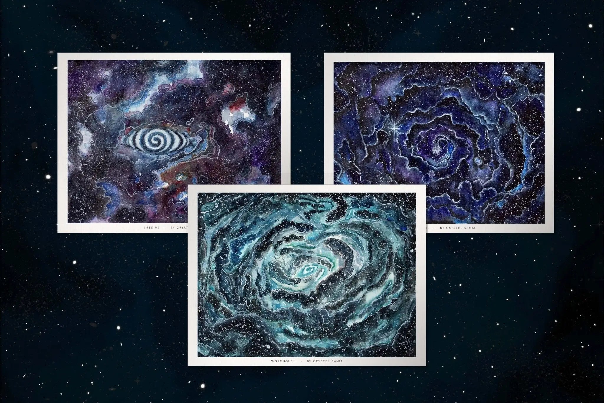 3 Art Prints Bundle: Space Landscape - Crystel Samia Universe - Bundles -