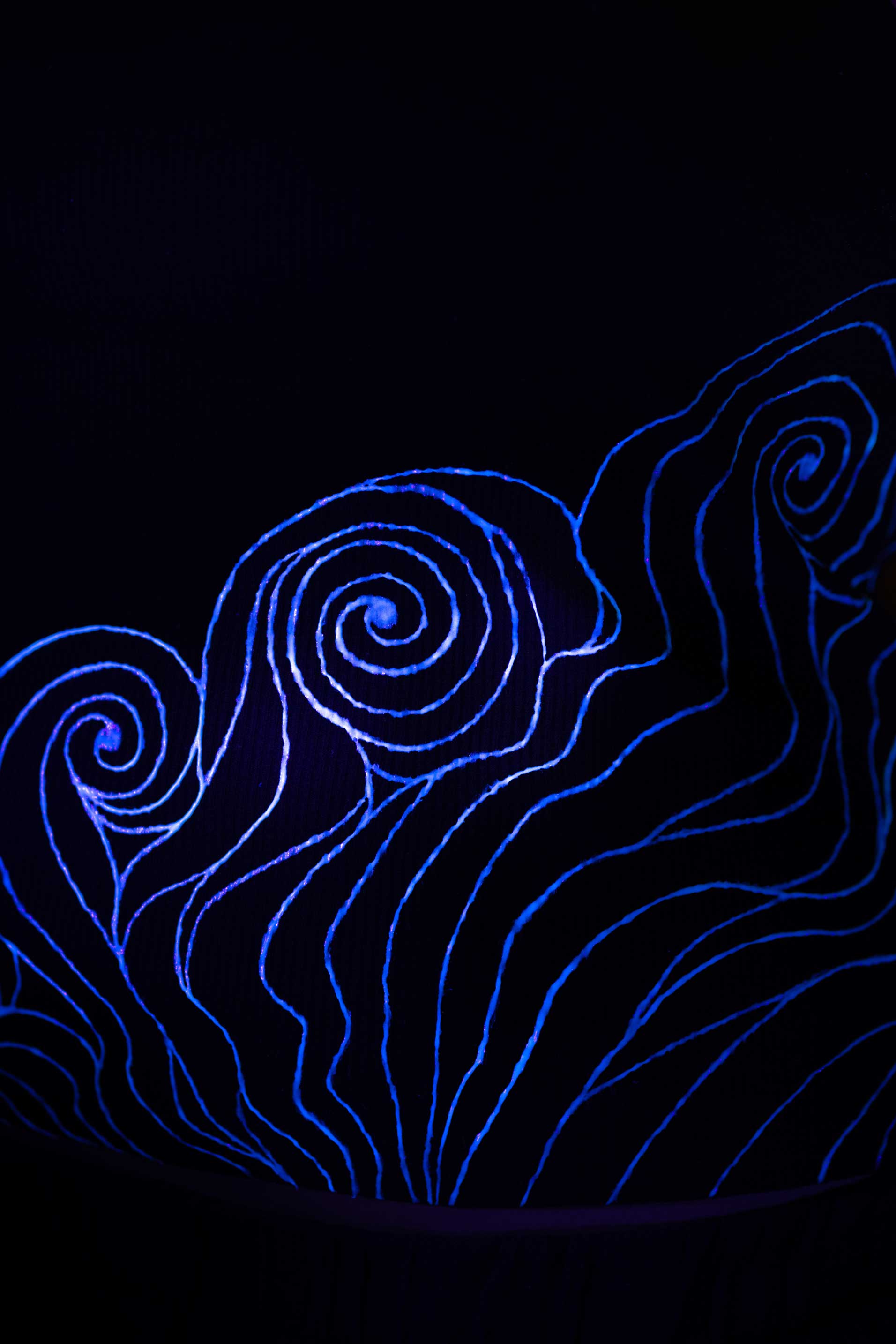 Black I-Shirt  – Blue Neon Line Art (One of a Kind) - Crystel Samia Universe