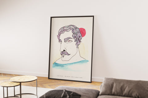 Curl Please: Limited Print from Original Hand-Painted Watercolor Ink Artwork Signed by Artist and Numbered Art Print on High Quality Canvas Paper preserved in a Craft Tube