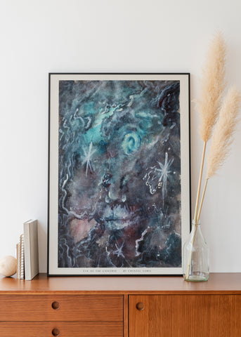 "Eye of the Universe" limited Art Print Artwork line Art patterns colorful Signed by Artist organic visionary home decoration wall hangings Watercolor and Ink space