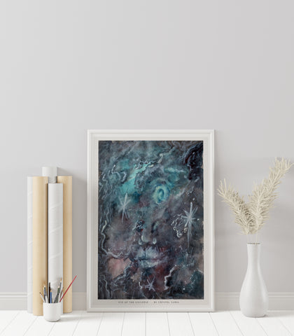 "Eye of the Universe" limited Art Print Artwork line Art patterns colorful Signed by Artist organic visionary home decoration wall hangings Watercolor and Ink space