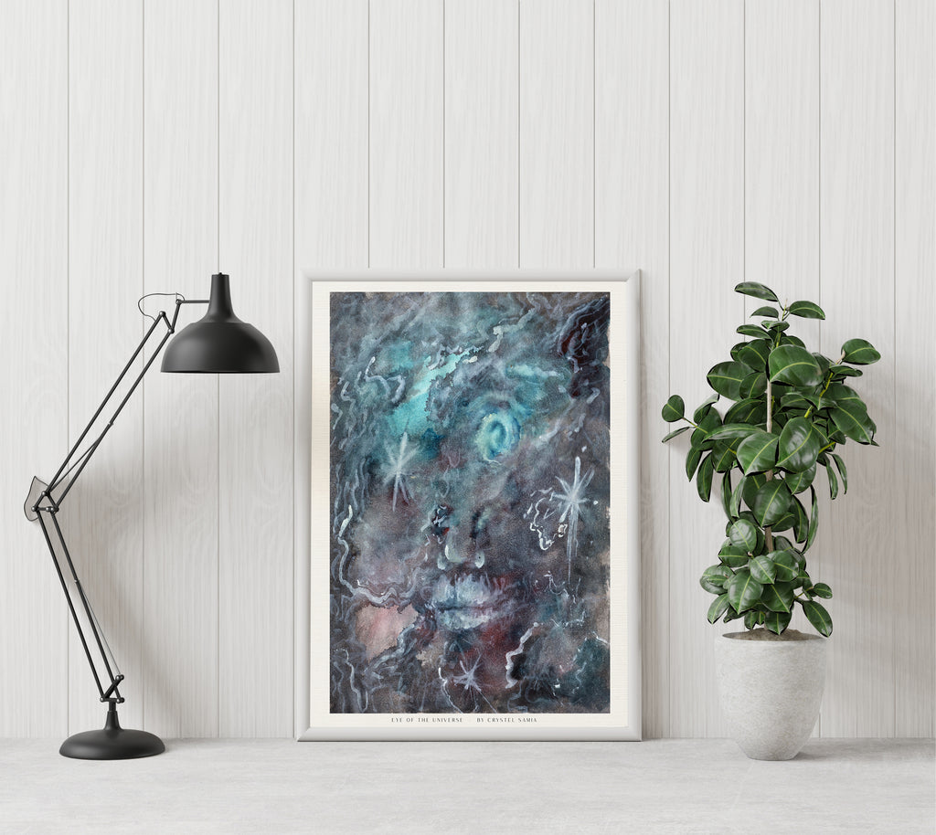 "Eye of the Universe" limited Art Print Artwork line Art patterns colorful Signed by Artist organic visionary home decoration wall hangings Watercolor and Ink space