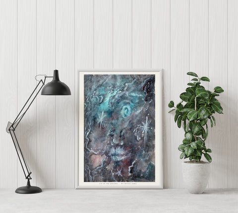 "Eye of the Universe" limited Art Print Artwork line Art patterns colorful Signed by Artist organic visionary home decoration wall hangings Watercolor and Ink space