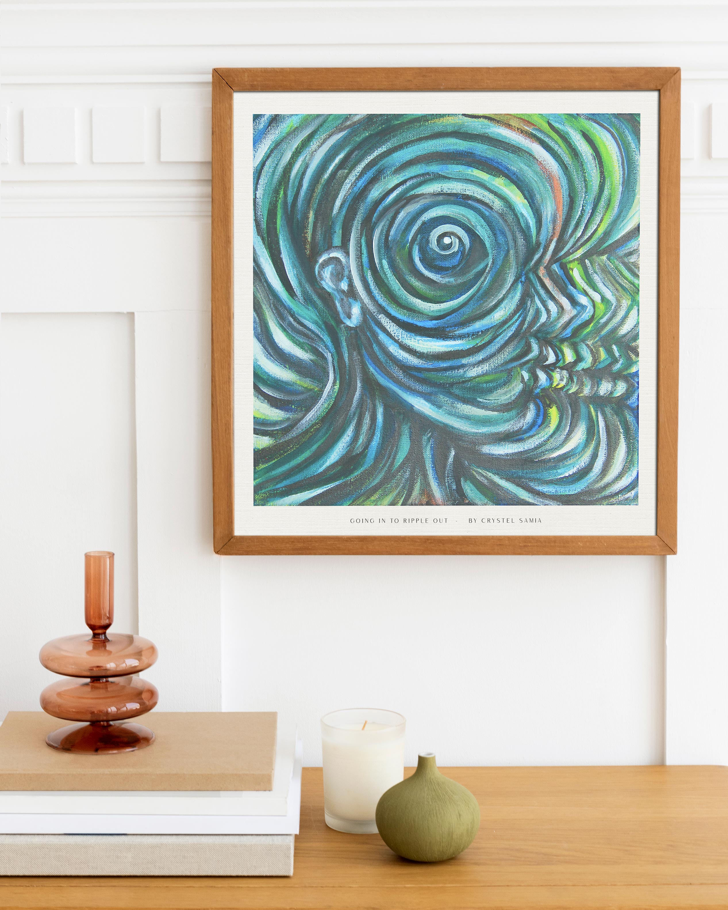 "Going in to Ripple Out" limited Art Print Artwork line Art patterns colorful Signed by Artist organic visionary home decoration wall hangings Acrylic from original