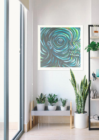 "Going in to Ripple Out" limited Art Print Artwork line Art patterns colorful Signed by Artist organic visionary home decoration wall hangings Acrylic from original