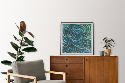 "Going in to Ripple Out" limited Art Print Artwork line Art patterns colorful Signed by Artist organic visionary home decoration wall hangings Acrylic from original