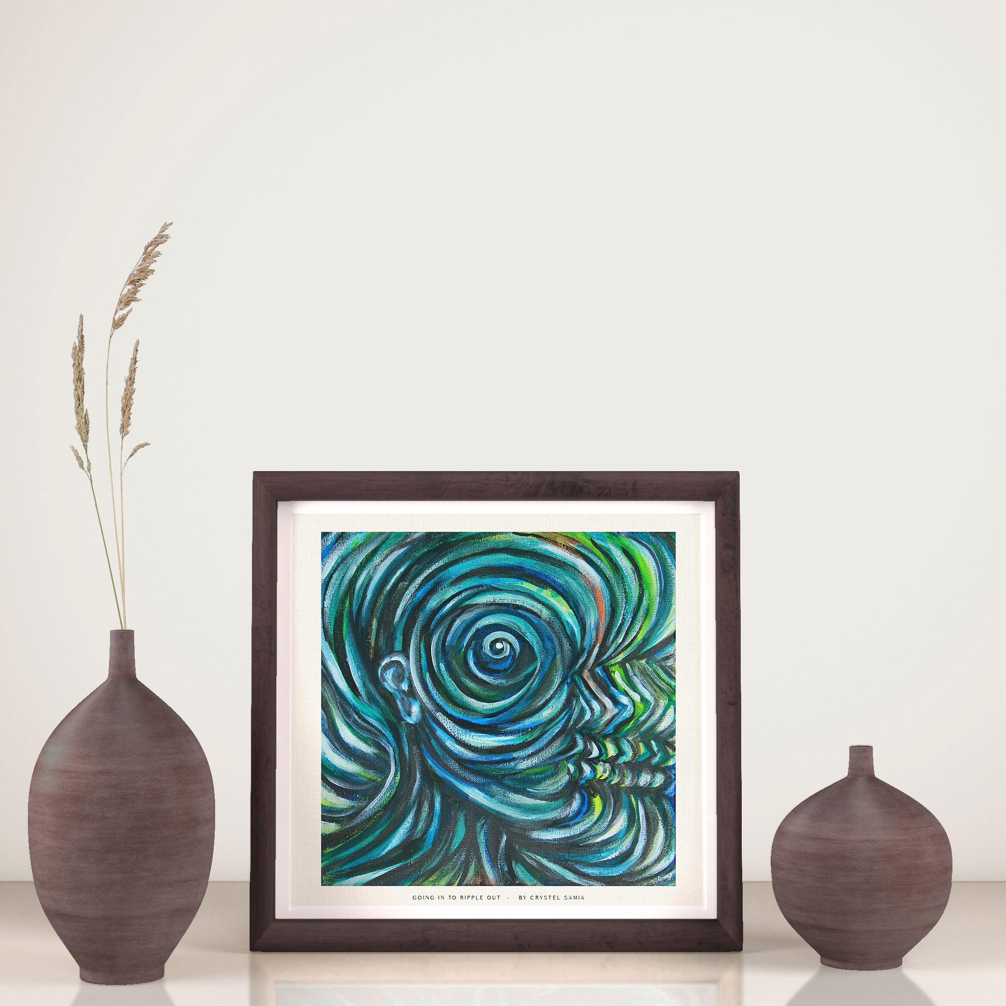 "Going in to Ripple Out" limited Art Print Artwork line Art patterns colorful Signed by Artist organic visionary home decoration wall hangings Acrylic from original