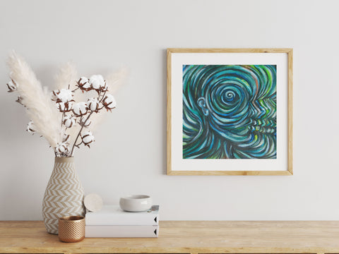 "Going in to Ripple Out" limited Art Print Artwork line Art patterns colorful Signed by Artist organic visionary home decoration wall hangings Acrylic from original