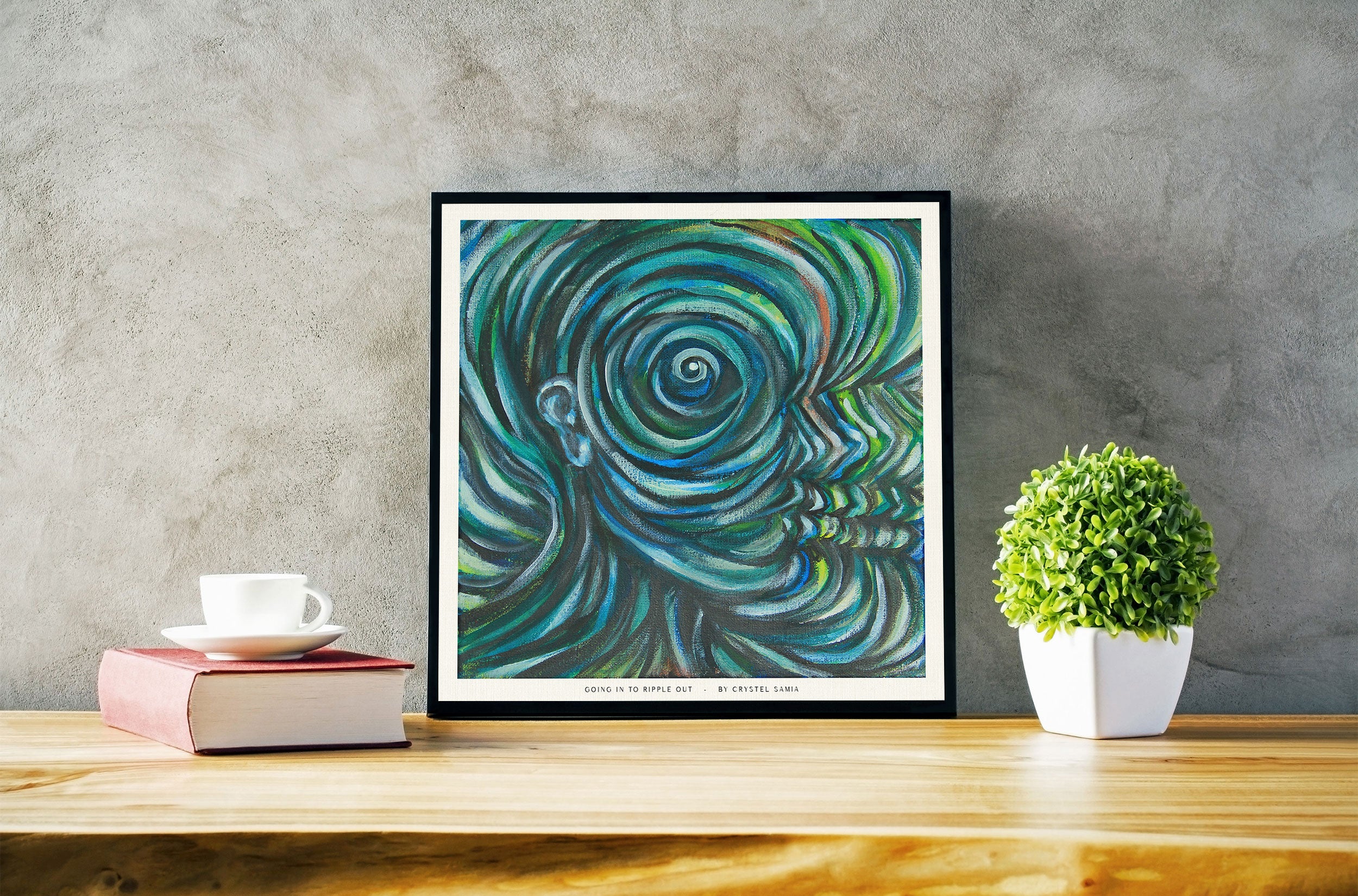 "Going in to Ripple Out" limited Art Print Artwork line Art patterns colorful Signed by Artist organic visionary home decoration wall hangings Acrylic from original