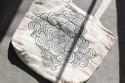 Hand-Painted Nature-Inspired Tote Bag