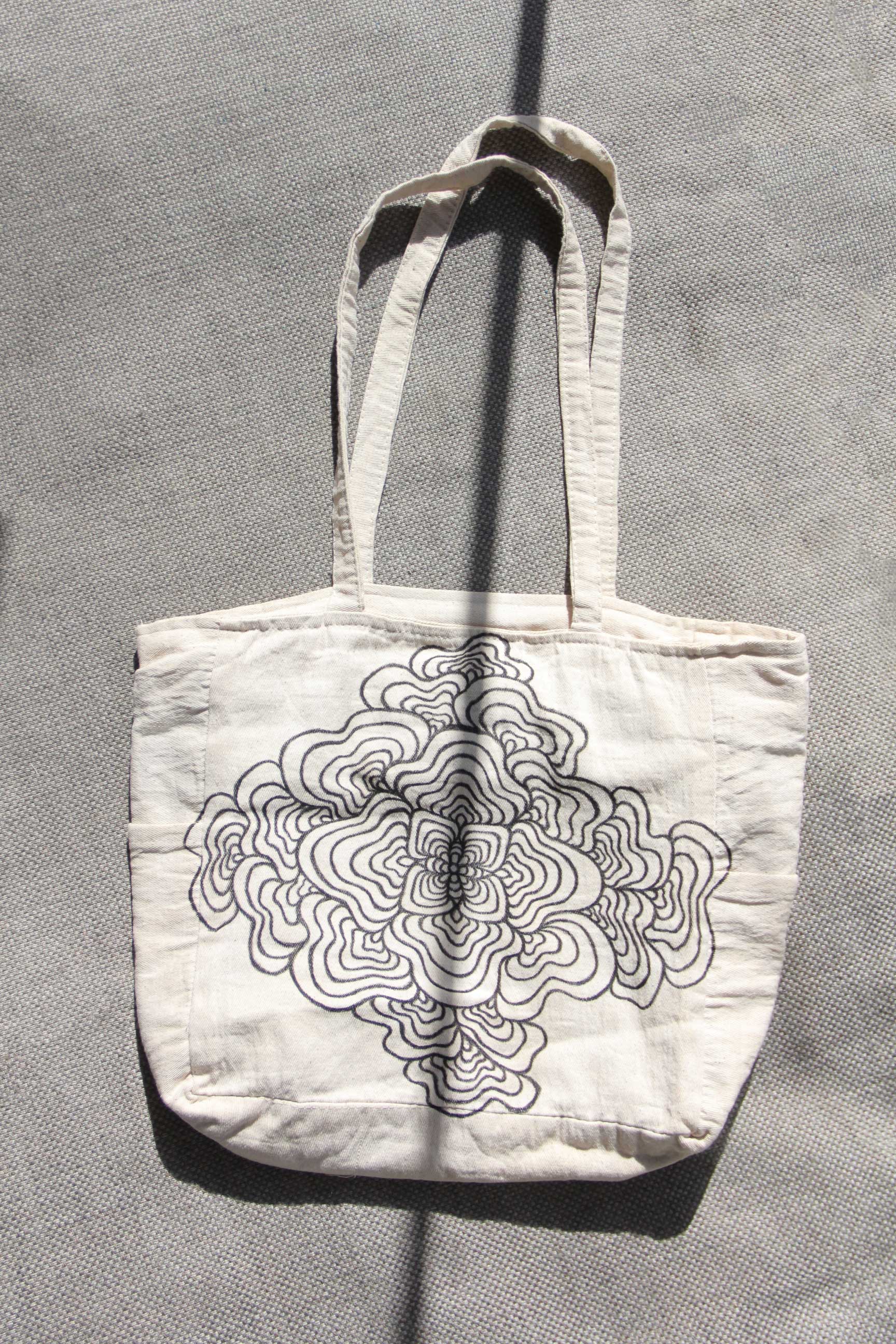 Hand-Painted Nature-Inspired Tote Bag