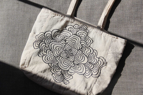 Hand-Painted Nature-Inspired Tote Bag