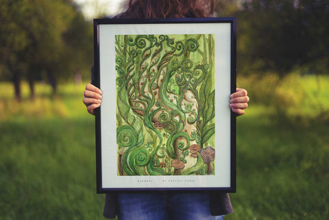 Harmony - Limited Print from Original Hand-Painted Watercolor Artwork - Crystel Samia Universe