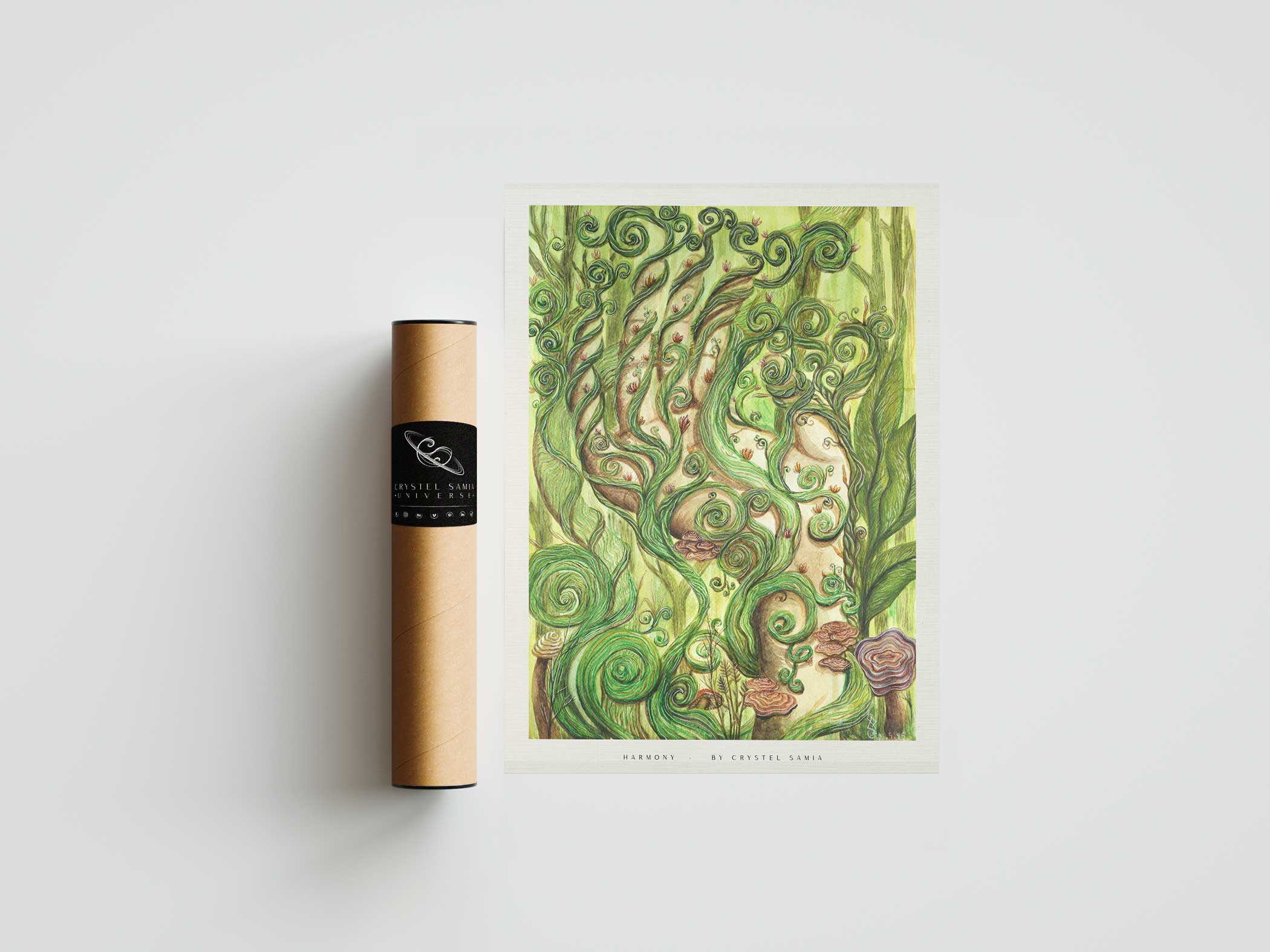 Harmony - Limited Print from Original Hand-Painted Watercolor Artwork - Crystel Samia Universe