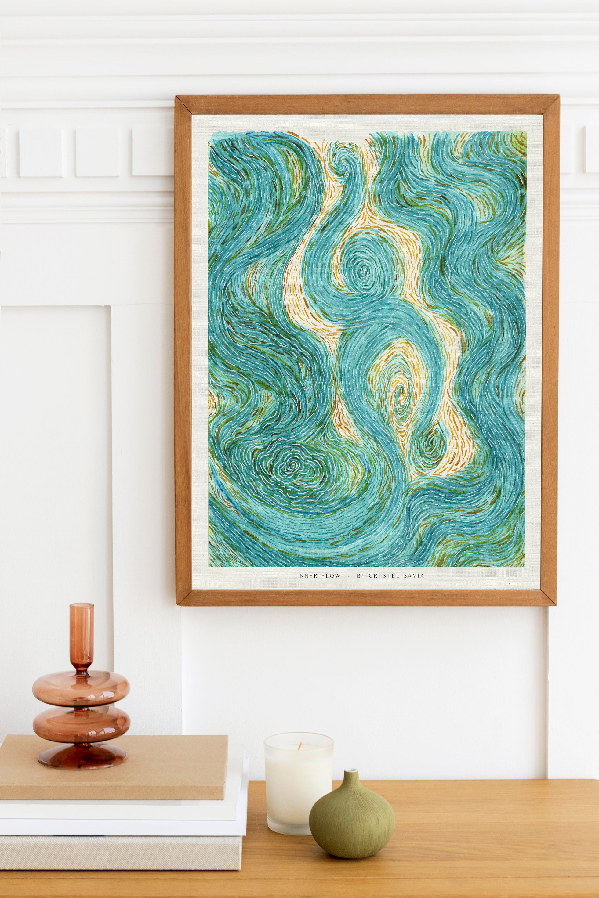 "Inner Flow" limited Art Print Artwork line Art patterns colorful Signed by Artist organic visionary home decoration wall hangings watercolor from original