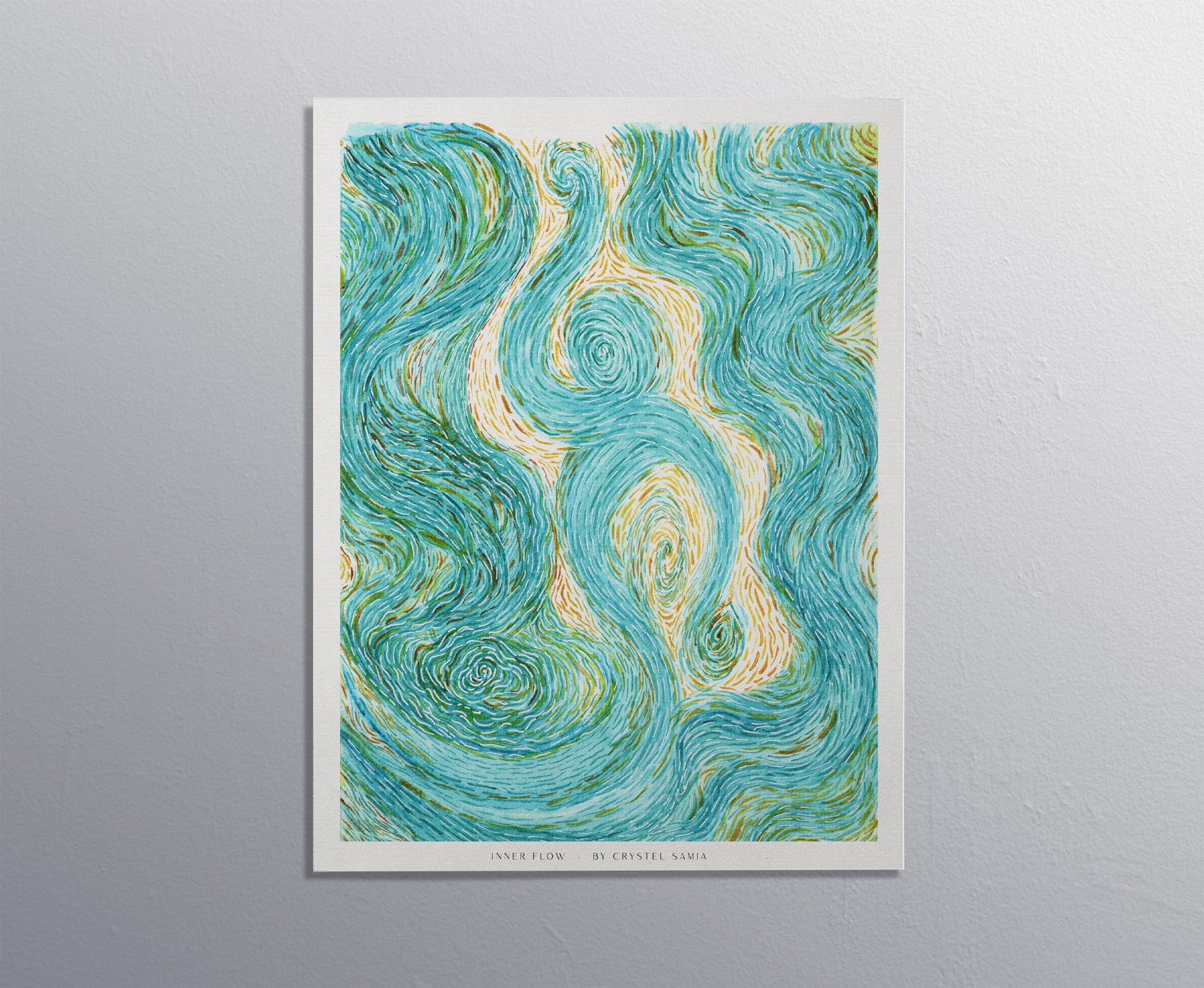 "Inner Flow" limited Art Print Artwork line Art patterns colorful Signed by Artist organic visionary home decoration wall hangings watercolor from original