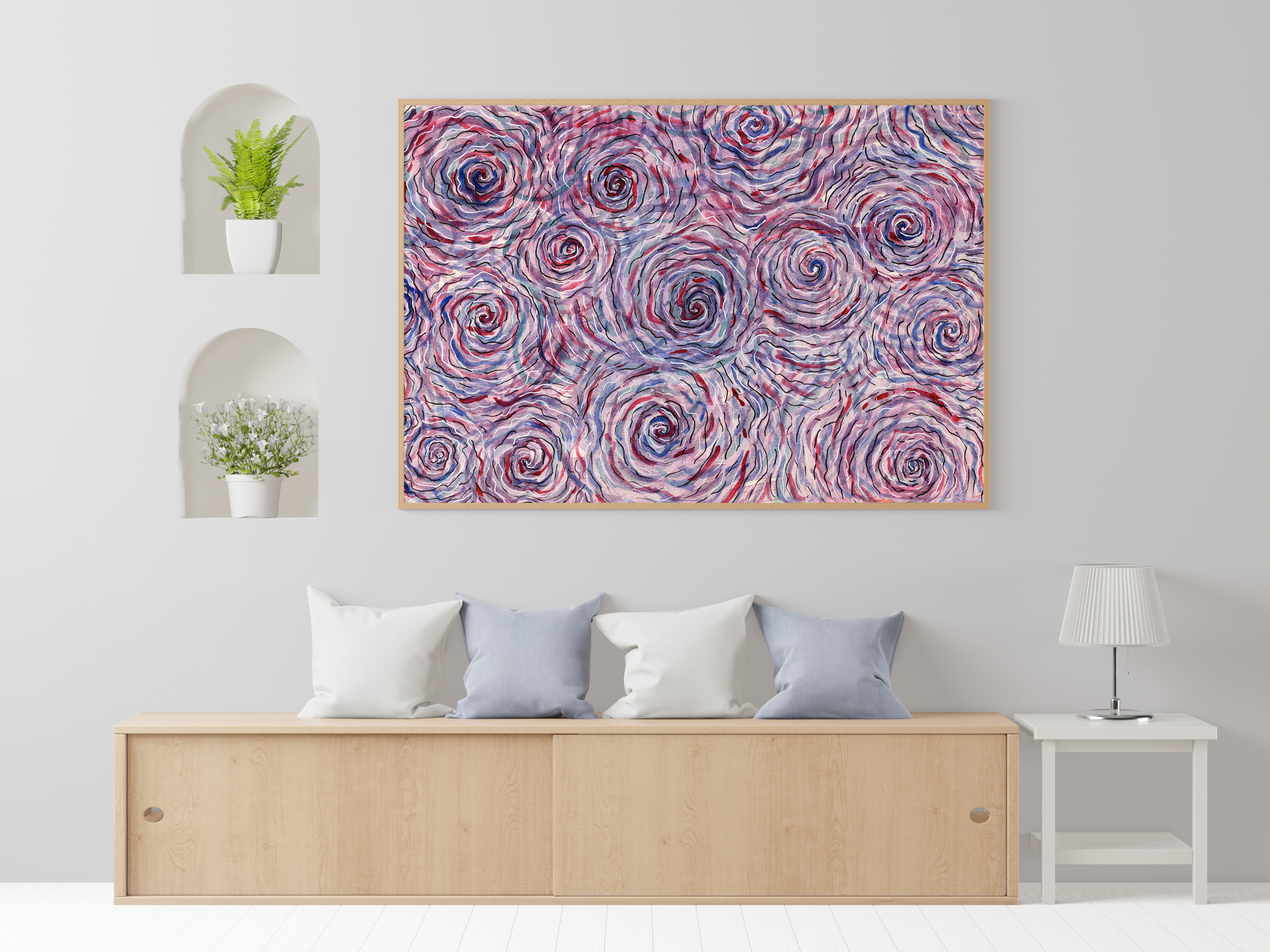 "Innterconnected" limited Art Print Artwork line Art patterns colorful Signed by Artist organic visionary home decoration wall hangings watercolor and ink from original