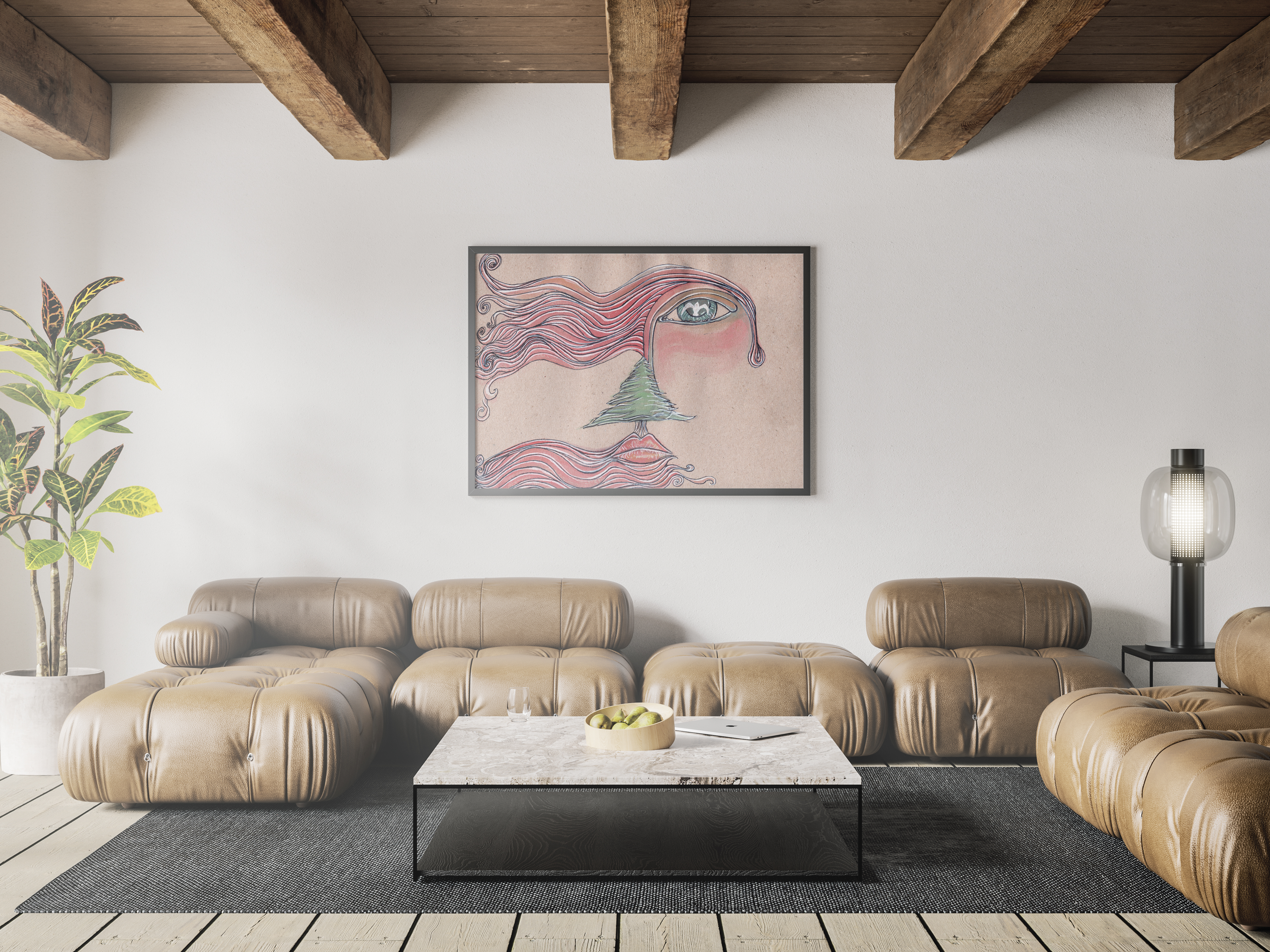 "Lebanon's Eye" limited Art Print Artwork line Art patterns colorful Signed by Artist organic visionary home decoration wall hangings watercolor and ink from original