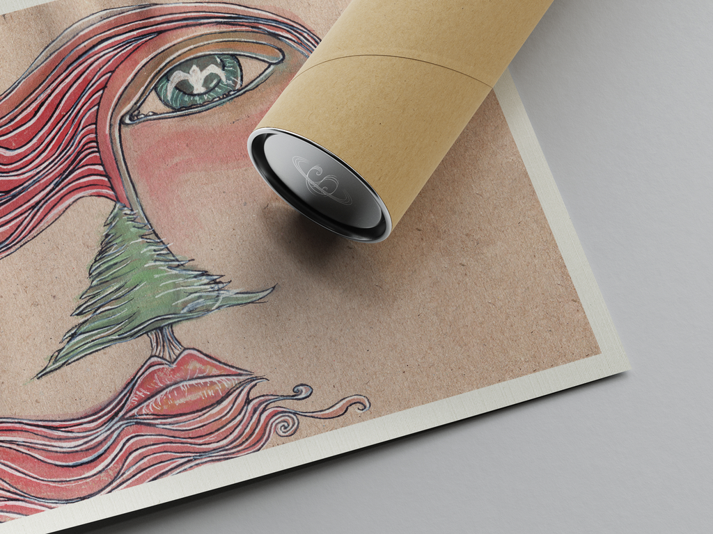 "Lebanon's Eye" limited Art Print Artwork line Art patterns colorful Signed by Artist organic visionary home decoration wall hangings watercolor and ink from original