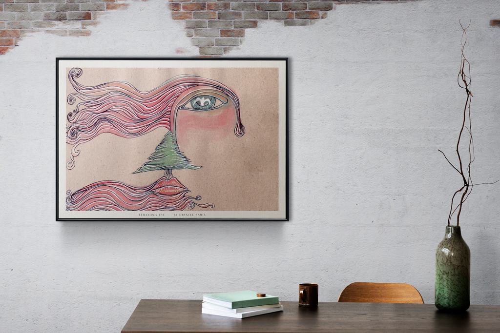 "Lebanon's Eye" limited Art Print Artwork line Art patterns colorful Signed by Artist organic visionary home decoration wall hangings watercolor and ink from original