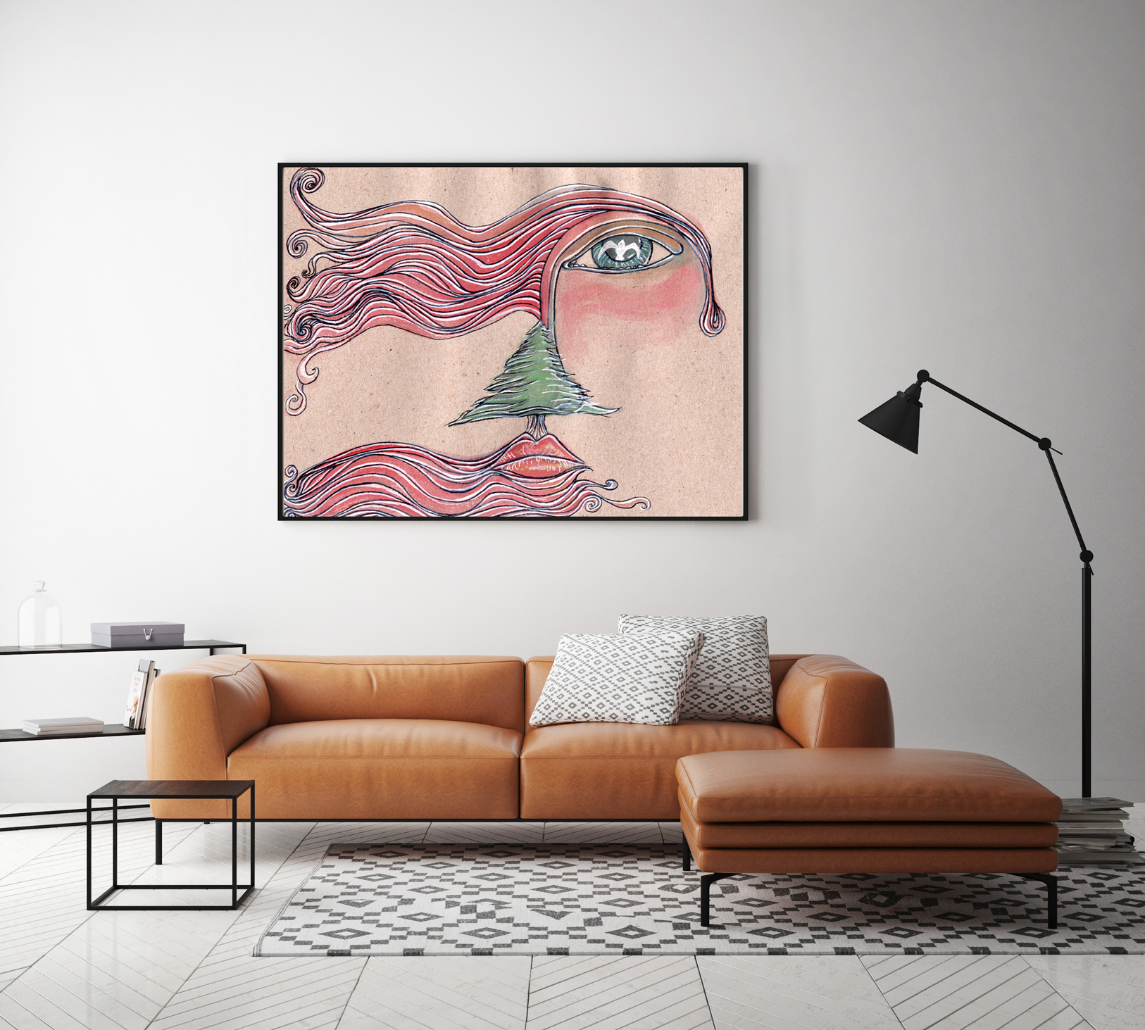 "Lebanon's Eye" limited Art Print Artwork line Art patterns colorful Signed by Artist organic visionary home decoration wall hangings watercolor and ink from original