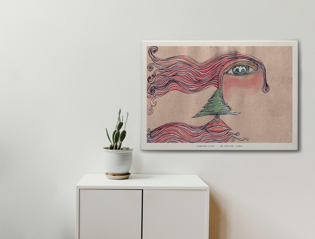 "Lebanon's Eye" limited Art Print Artwork line Art patterns colorful Signed by Artist organic visionary home decoration wall hangings watercolor and ink from original