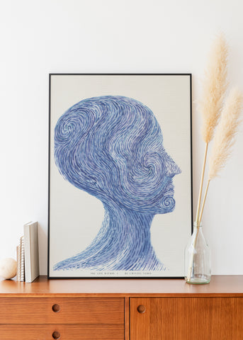 The Life Within I - Watercolor on Paper |  Limited Prints from Original Hand-Painted signed by artist spiral blue purple peaceful