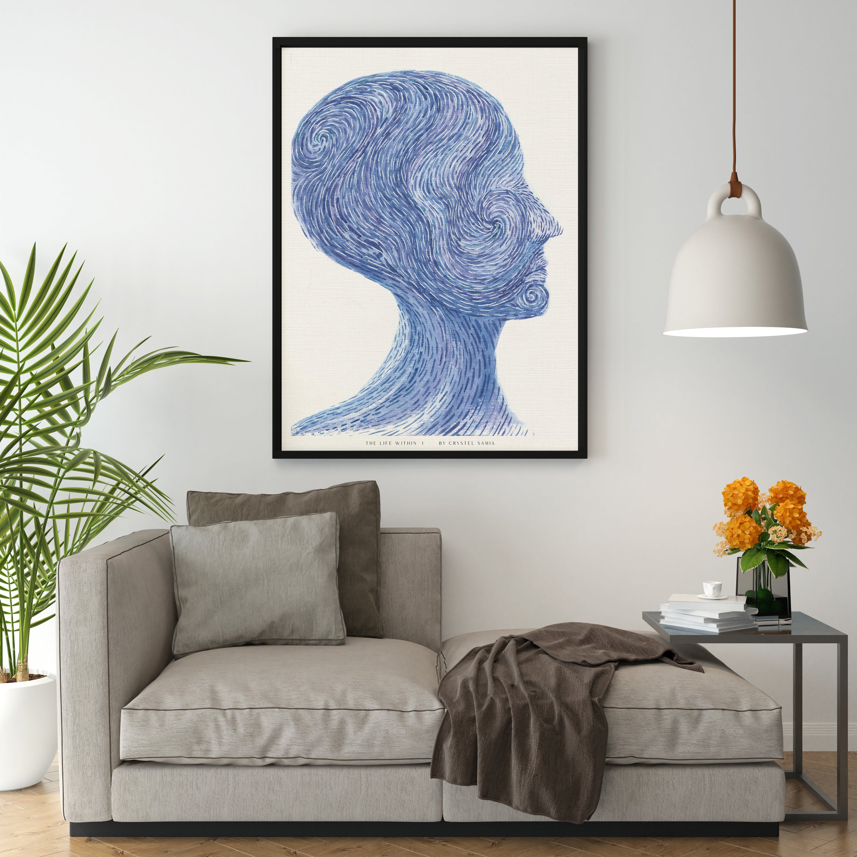 The Life Within I - Watercolor on Paper |  Limited Prints from Original Hand-Painted signed by artist spiral blue purple peaceful