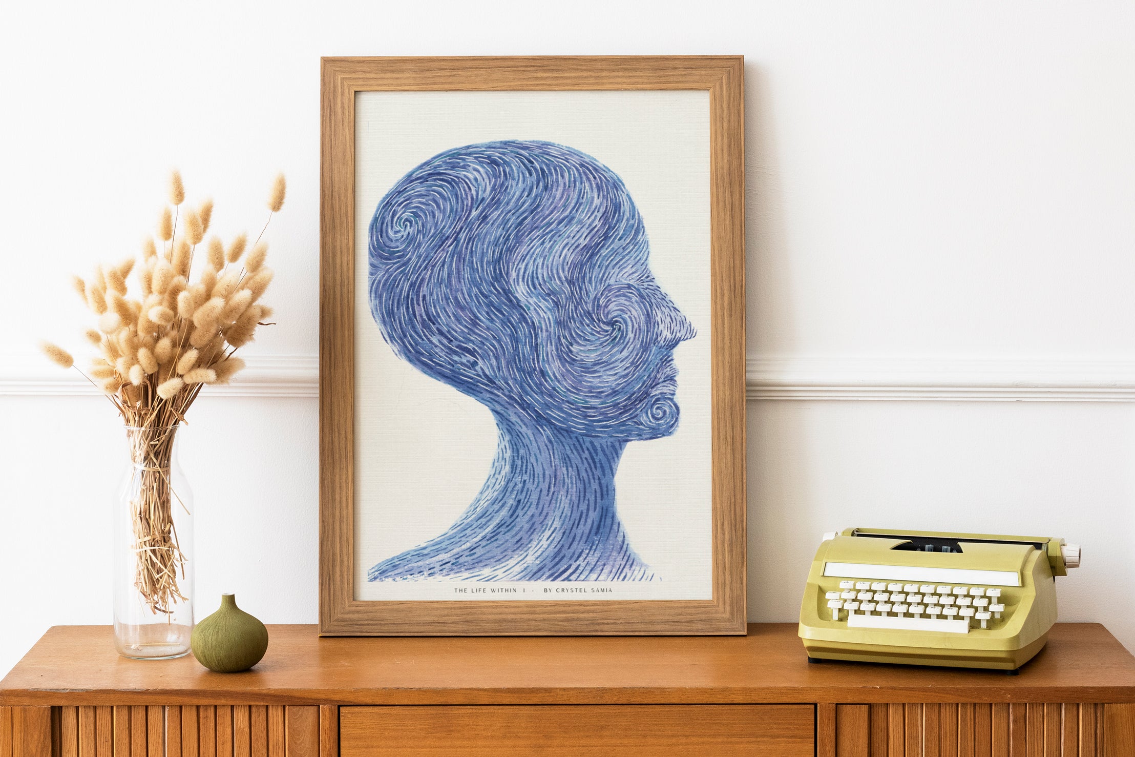 The Life Within I - Watercolor on Paper |  Limited Prints from Original Hand-Painted signed by artist spiral blue purple peaceful