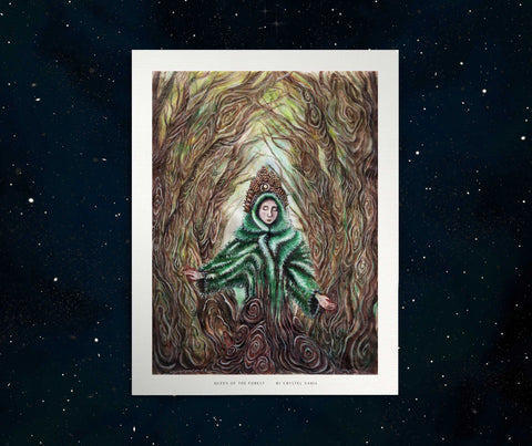 Queen of the Forest - Limited Prints from Original Hand-Painted Watercolor on Paper - Crystel Samia Universe