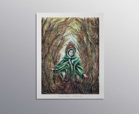 Queen of the Forest - Limited Prints from Original Hand-Painted Watercolor on Paper - Crystel Samia Universe