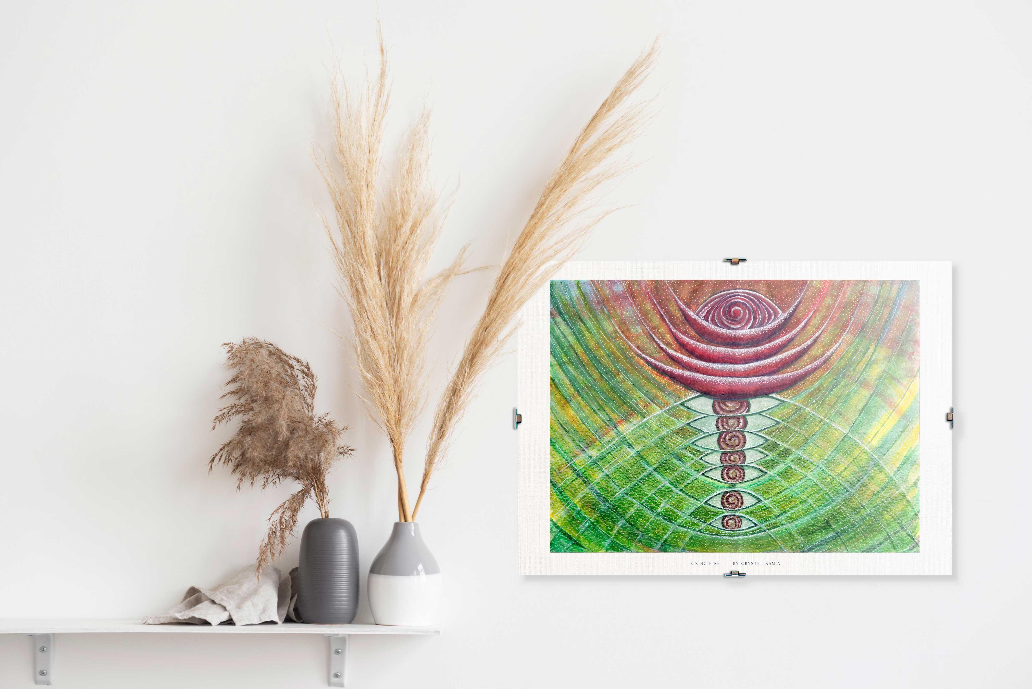 Rising Fire - Limited Print from Original Hand-Painted Watercolor Artwork - Crystel Samia Universe