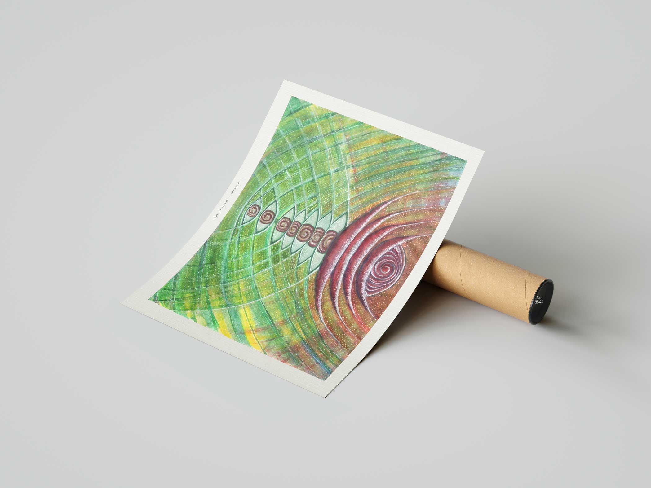 Rising Fire - Limited Print from Original Hand-Painted Watercolor Artwork - Crystel Samia Universe