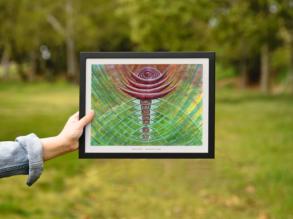 Rising Fire - Limited Print from Original Hand-Painted Watercolor Artwork - Crystel Samia Universe