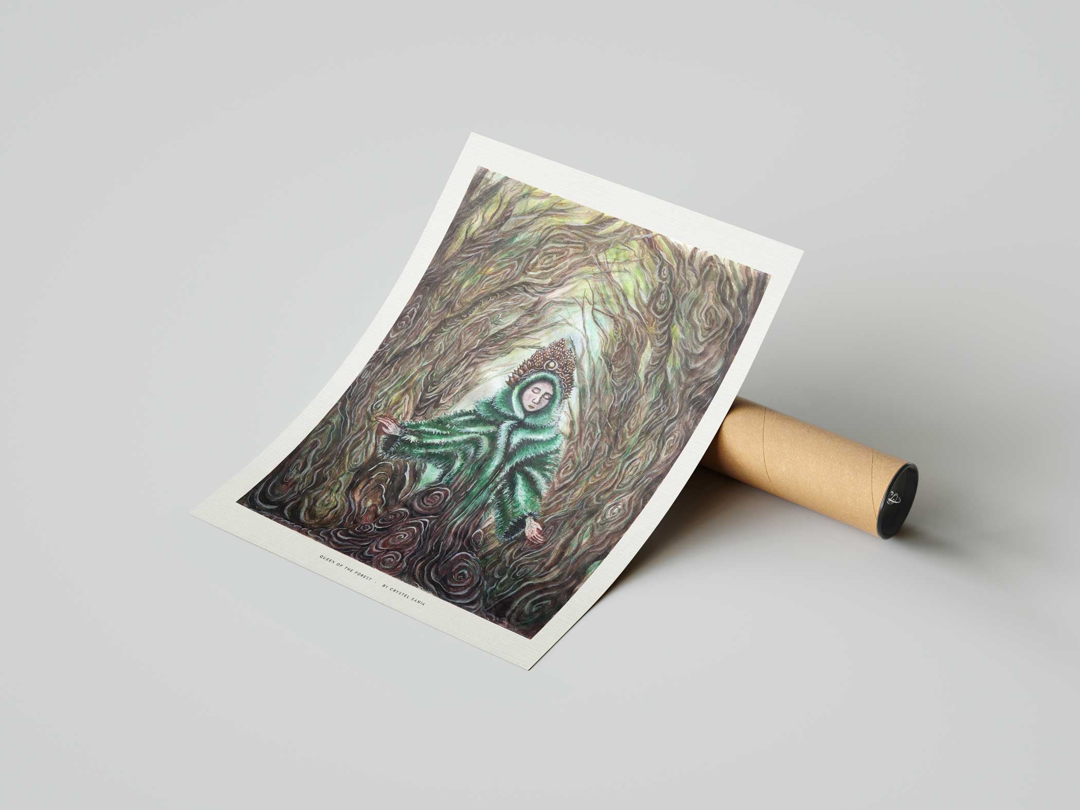 Queen of the Forest - Limited Prints from Original Hand-Painted Watercolor on Paper - Crystel Samia Universe