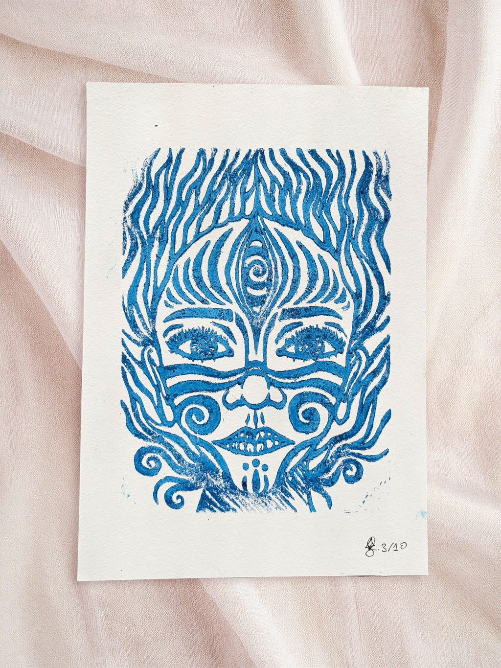 Lino-cut Print - Limited Series - Signed & Numbered 3/10 - Crystel Samia Universe