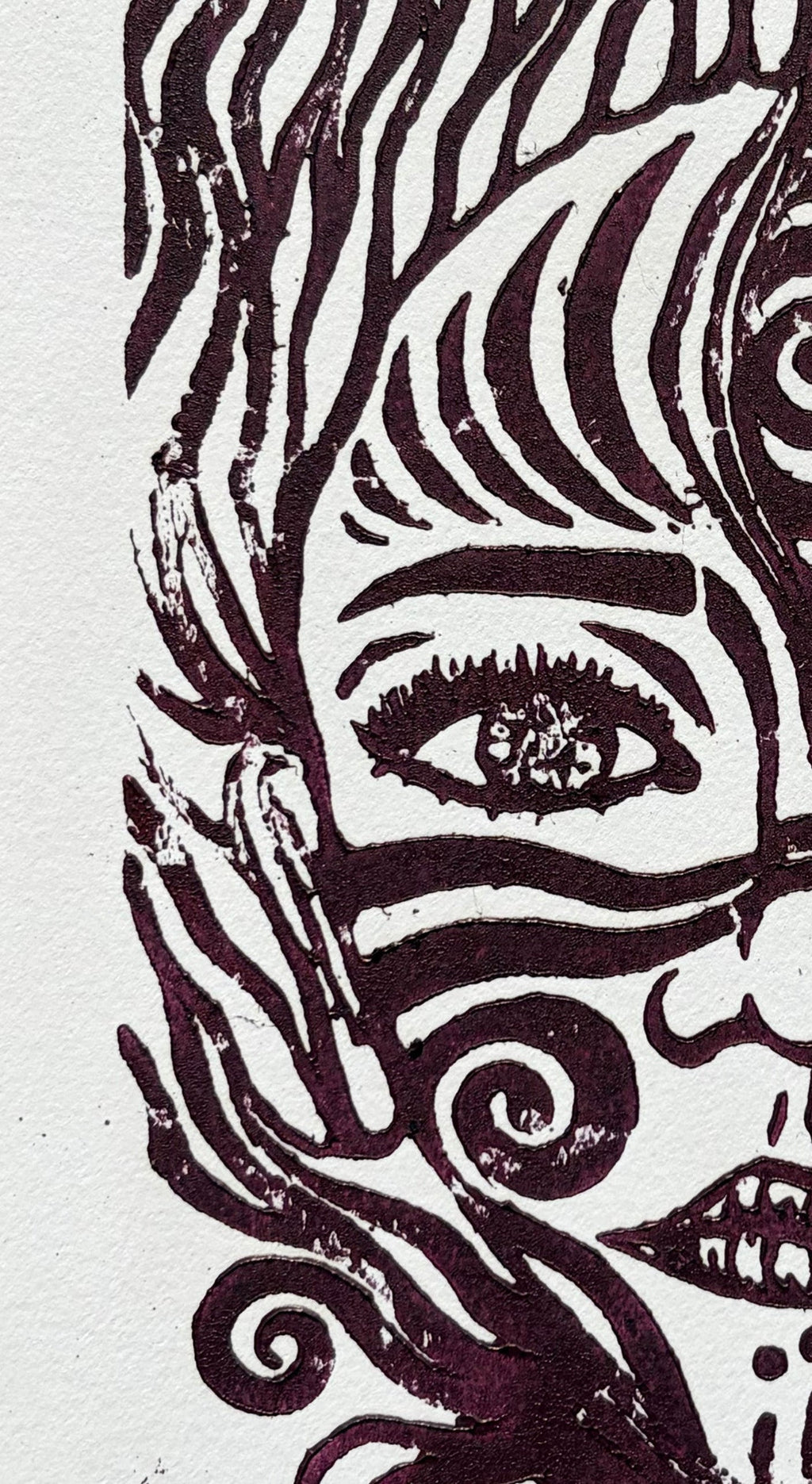 Lino-cut Print - Limited Series - Signed & Numbered 5/10 - Crystel Samia Universe