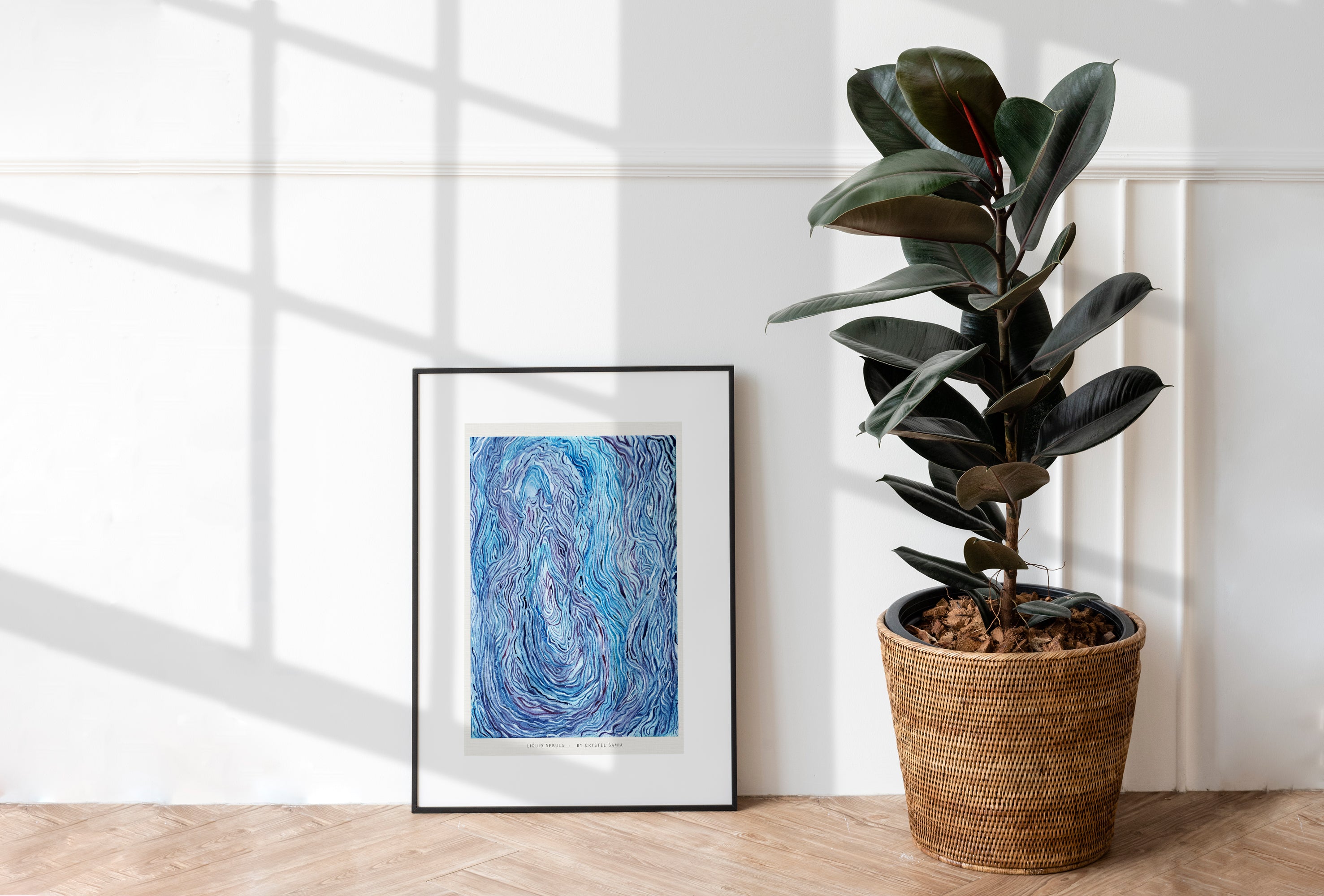 Liquid Nebula - Limited Prints from Original Hand-Painted Watercolor on Paper Signed by Artist blue and purple trippy psychedelic space art