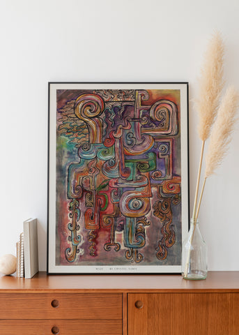 Maze - Watercolor and Ink on Recycled Paper |  Limited Prints from Original Hand-Painted Artwork | Canvas Paper Print - Crystel Samia Universe