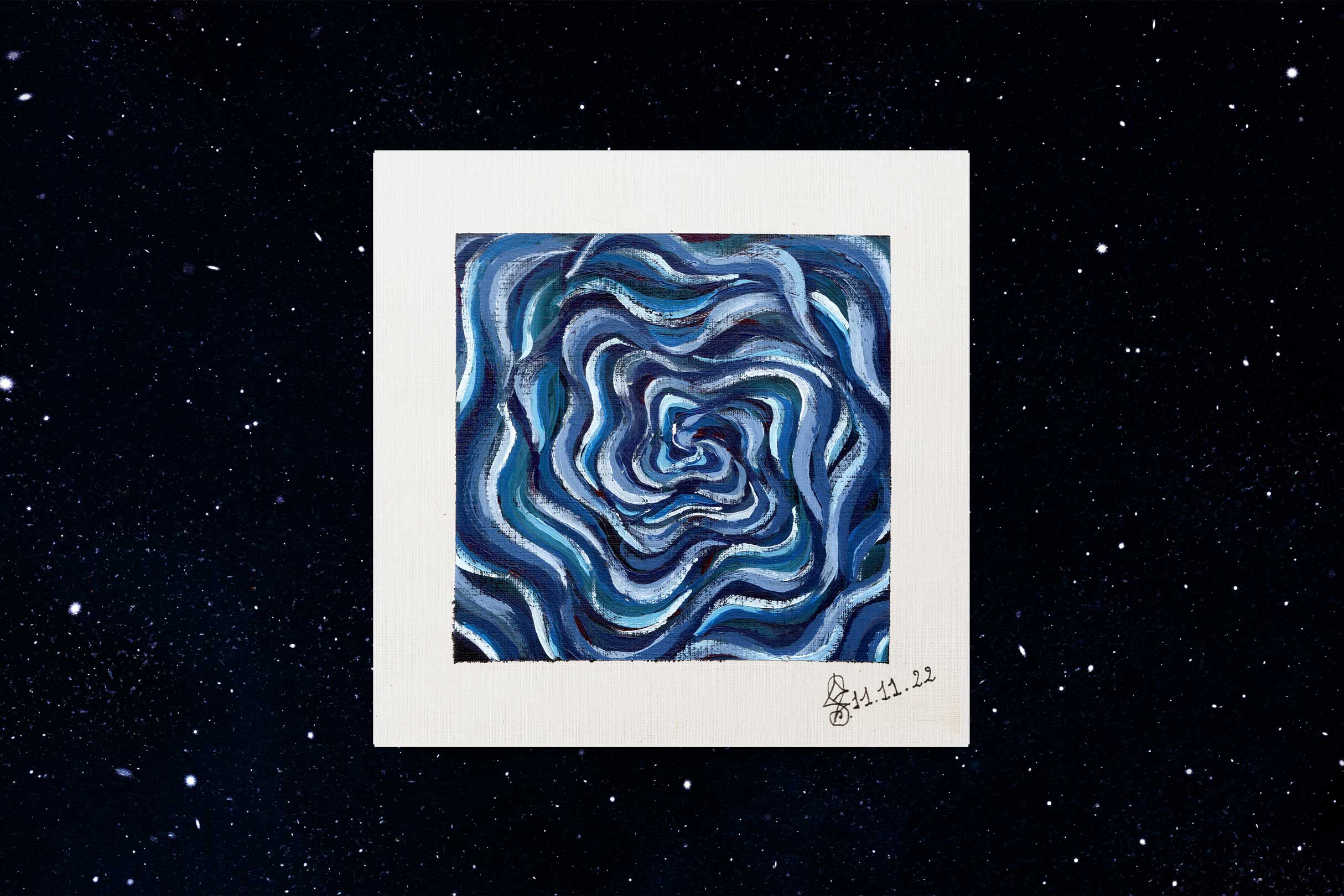 Pocket Portals: Portal NºII - Original Acrylic on Canvas Paper | 13x13 cm | 5,2x5,2" - Crystel Samia Universe