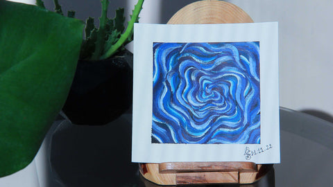 Pocket Portals: Portal NºII - Original Acrylic on Canvas Paper | 13x13 cm | 5,2x5,2" - Crystel Samia Universe