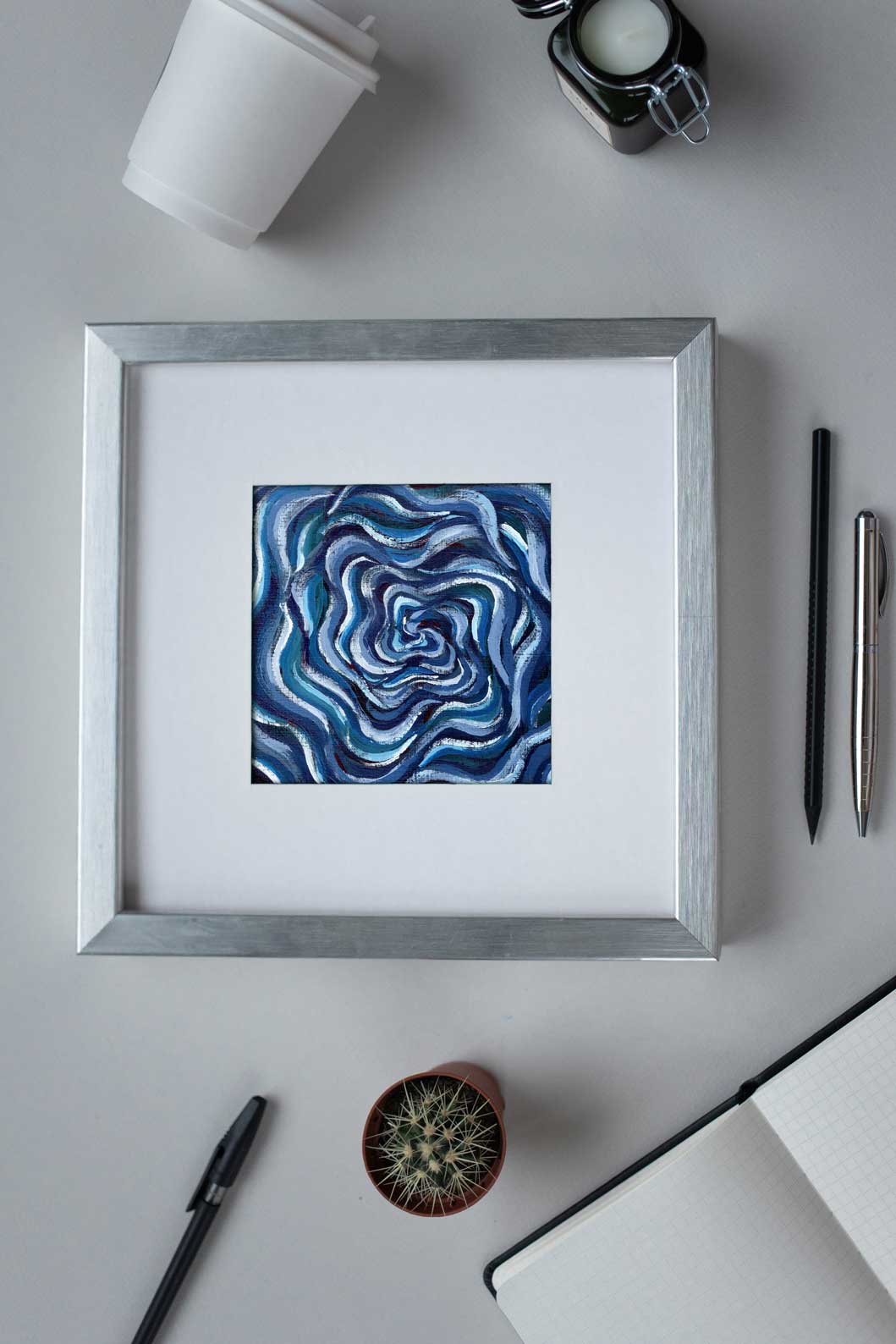 Pocket Portals: Portal NºII - Original Acrylic on Canvas Paper | 13x13 cm | 5,2x5,2" - Crystel Samia Universe