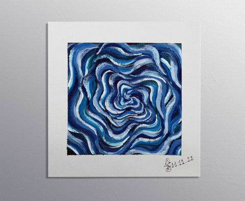 Pocket Portals: Portal NºII - Original Acrylic on Canvas Paper | 13x13 cm | 5,2x5,2" - Crystel Samia Universe