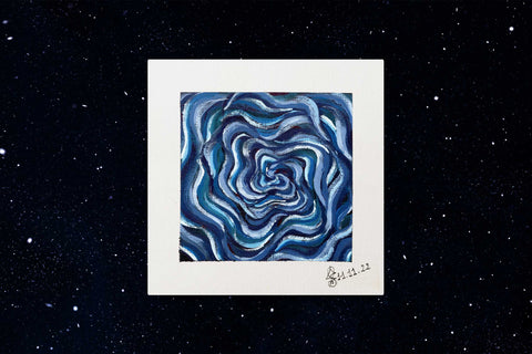 Pocket Portals: Portal NºII - Original Acrylic on Canvas Paper | 13x13 cm | 5,2x5,2" - Crystel Samia Universe
