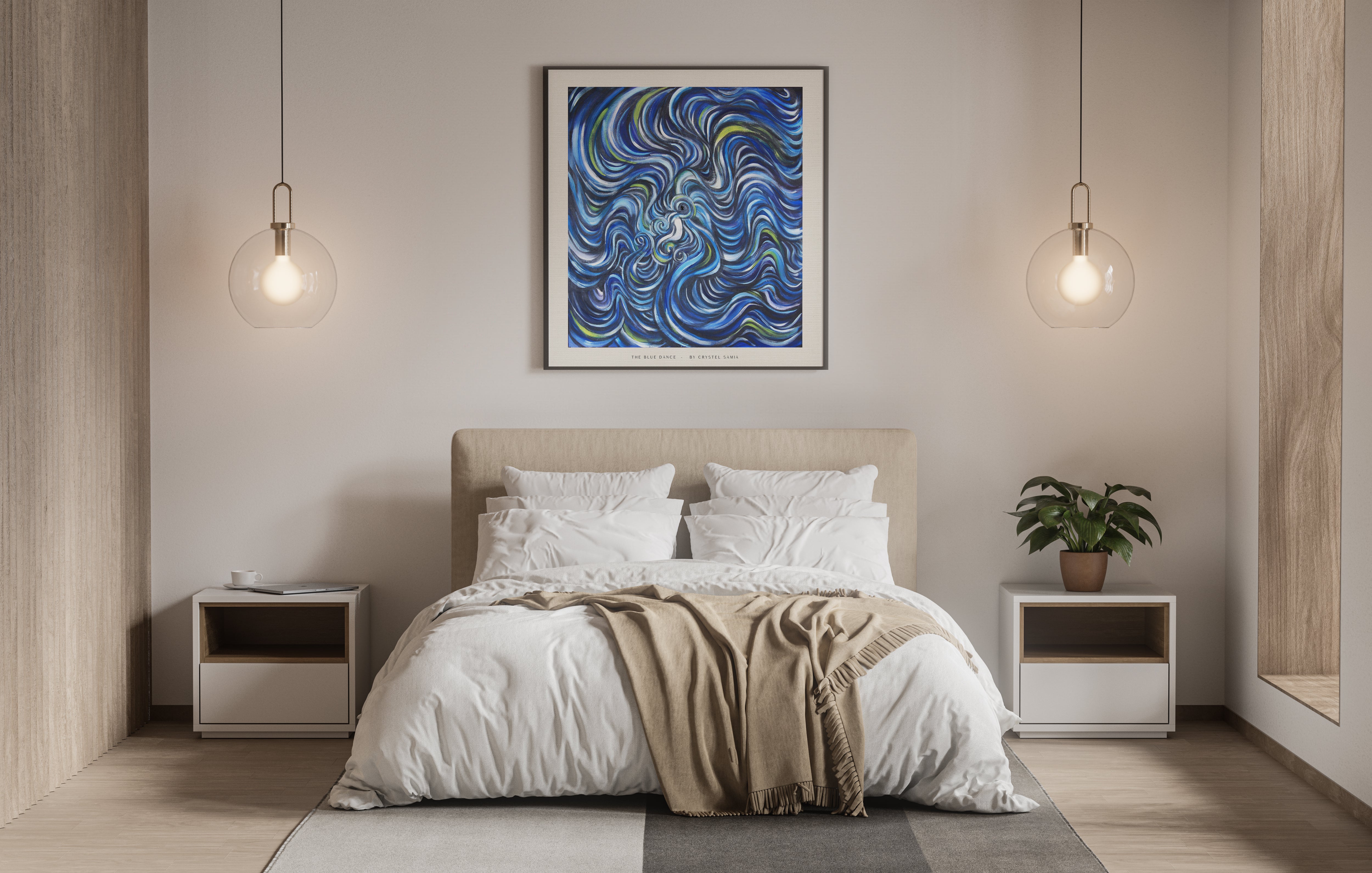 The Blue Dance - Limited Art Print from Original Acrylic on Canvas Painting - Crystel Samia Universe