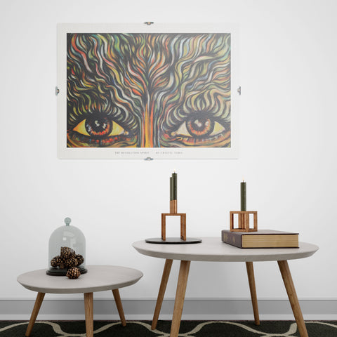 The Revolution Spirit - Limited Art Print from Original Acrylic on Canvas Painting Canvas Paper Print signed by artist firy eyes orange yellow warm colors wall hangings home decore