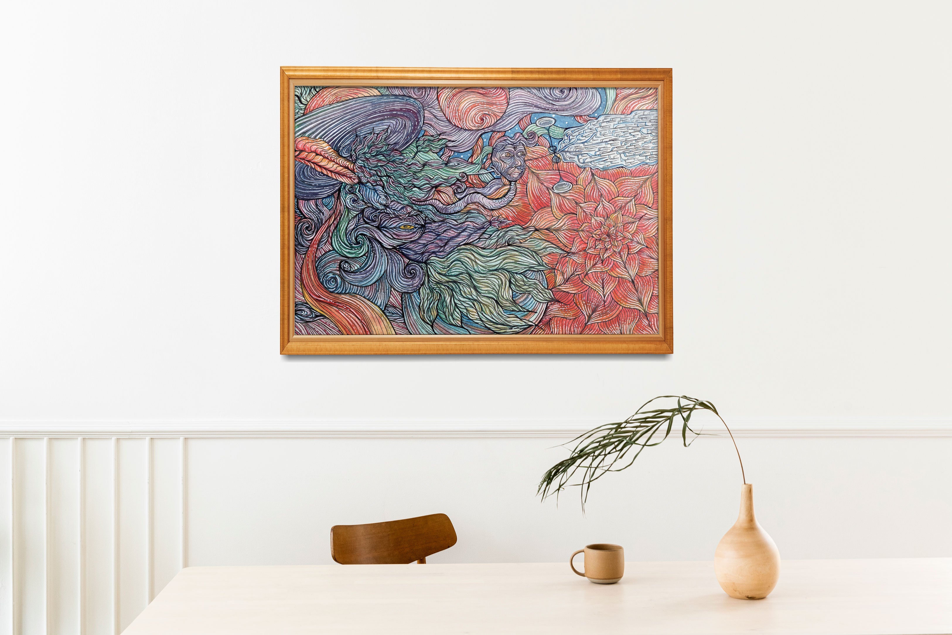 SPACE PEEK - Limited Prints from Original Hand-Painted Watercolor Artwork colorful maximalism signed by artist