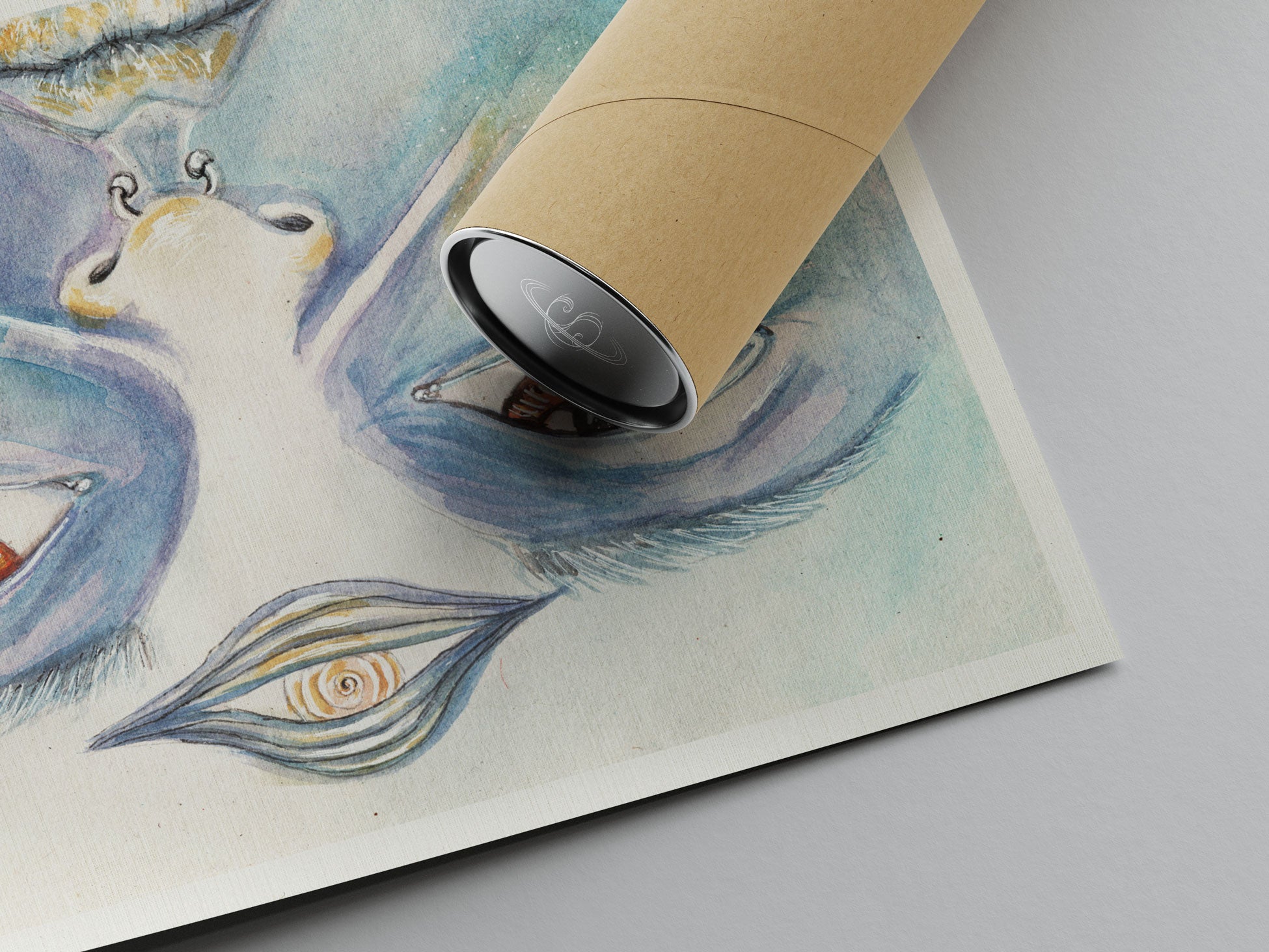 Sparkl - Limited Art Print from Original hand painted watercolor Artwork calm colorful third eye signed by artist