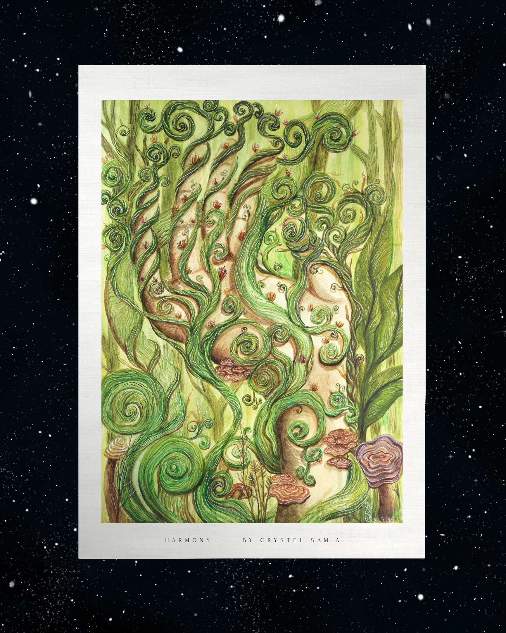 Harmony - Limited Print from Original Hand-Painted Watercolor Artwork - Crystel Samia Universe