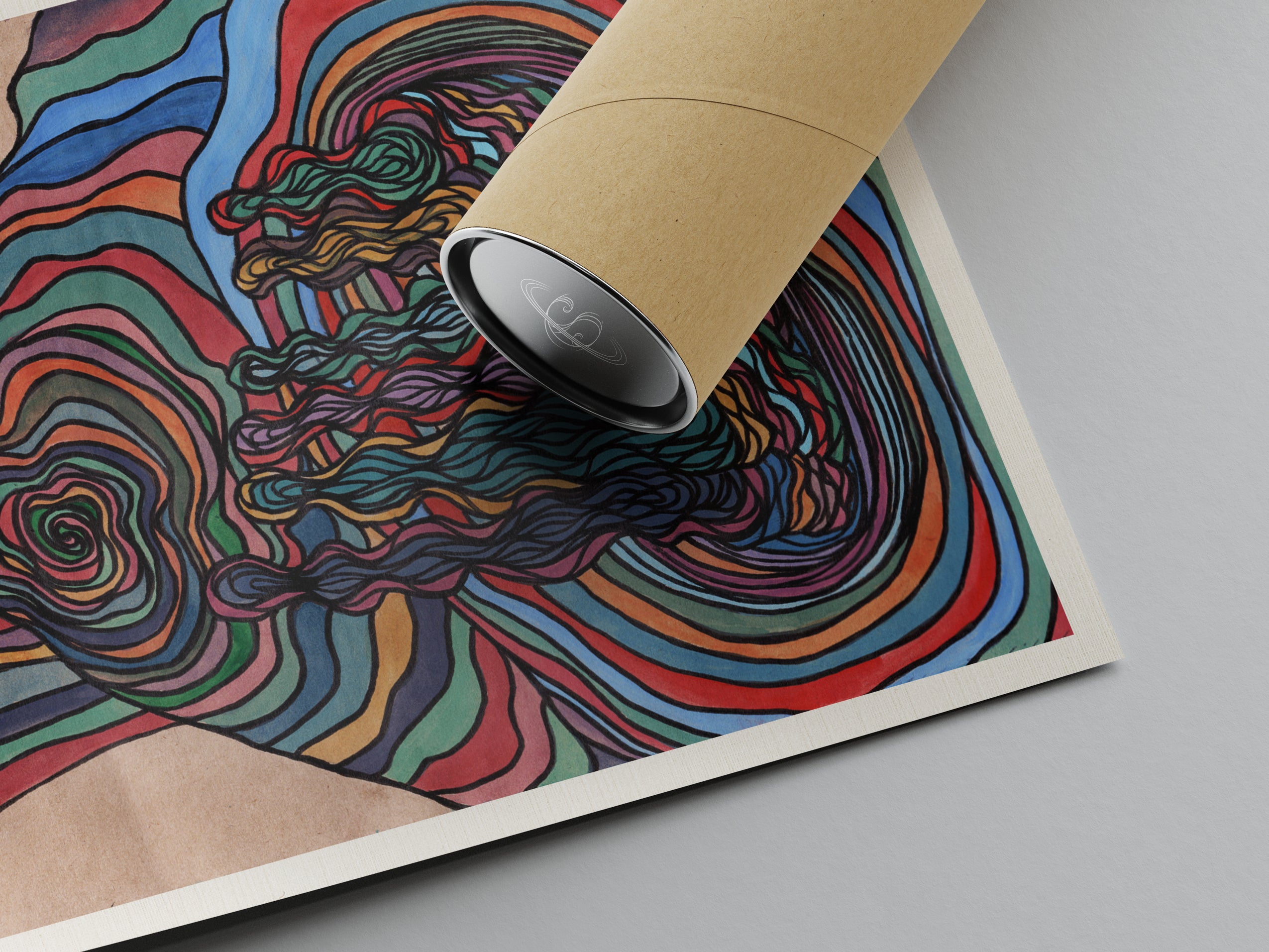 Too Much Colors - Limited prints from original watercolor and ink on recycled pape You will receive a Signed by Artist and Numbered Art Print on High Quality Canvas Paper, preserved in a Craft Tube, childish art colorful funny trippy